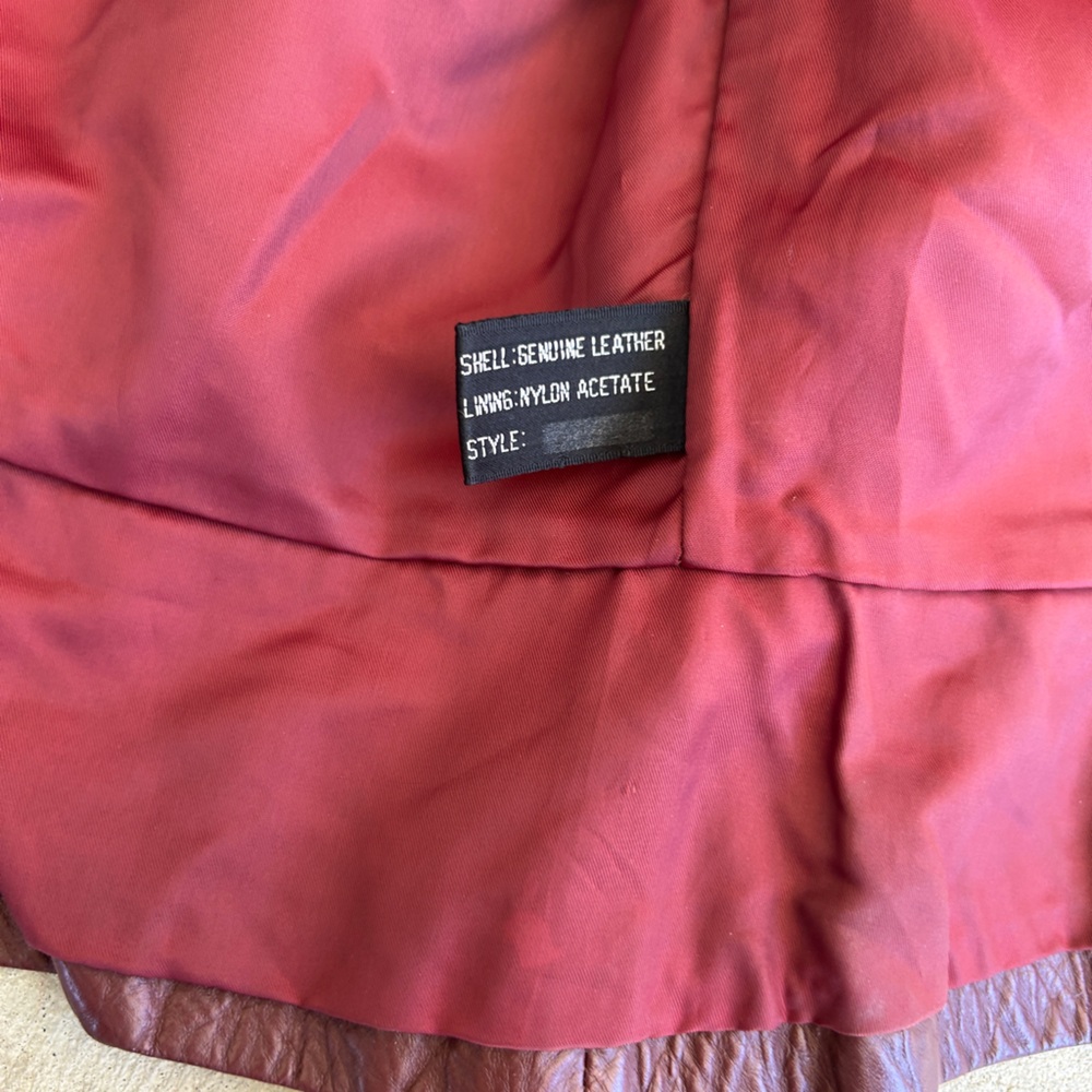 Wilson’s Burgundy Women Leather Jacket Size 6 Made in Korea - Picture 10 of 12